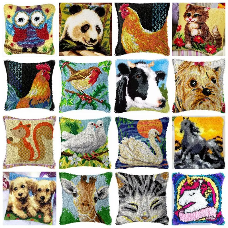 Animals Series Latch Hook Set Embroidery Latch Hook Kit Cow Goose Cat Cartoon Latch Hook Pillow Button Pad Package Handmade DIY
Animals Series Latch Hook Set Embroidery Latch Hook Kit Cow Goose Cat Cartoon Latch Hook Pillow Button Pad Package Handmade DIY