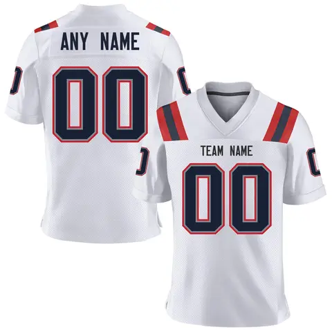 Personalized American Football Jersey, Navy White Custom Football Shirt, Printed Name Number Football Gift for Men Women Fans