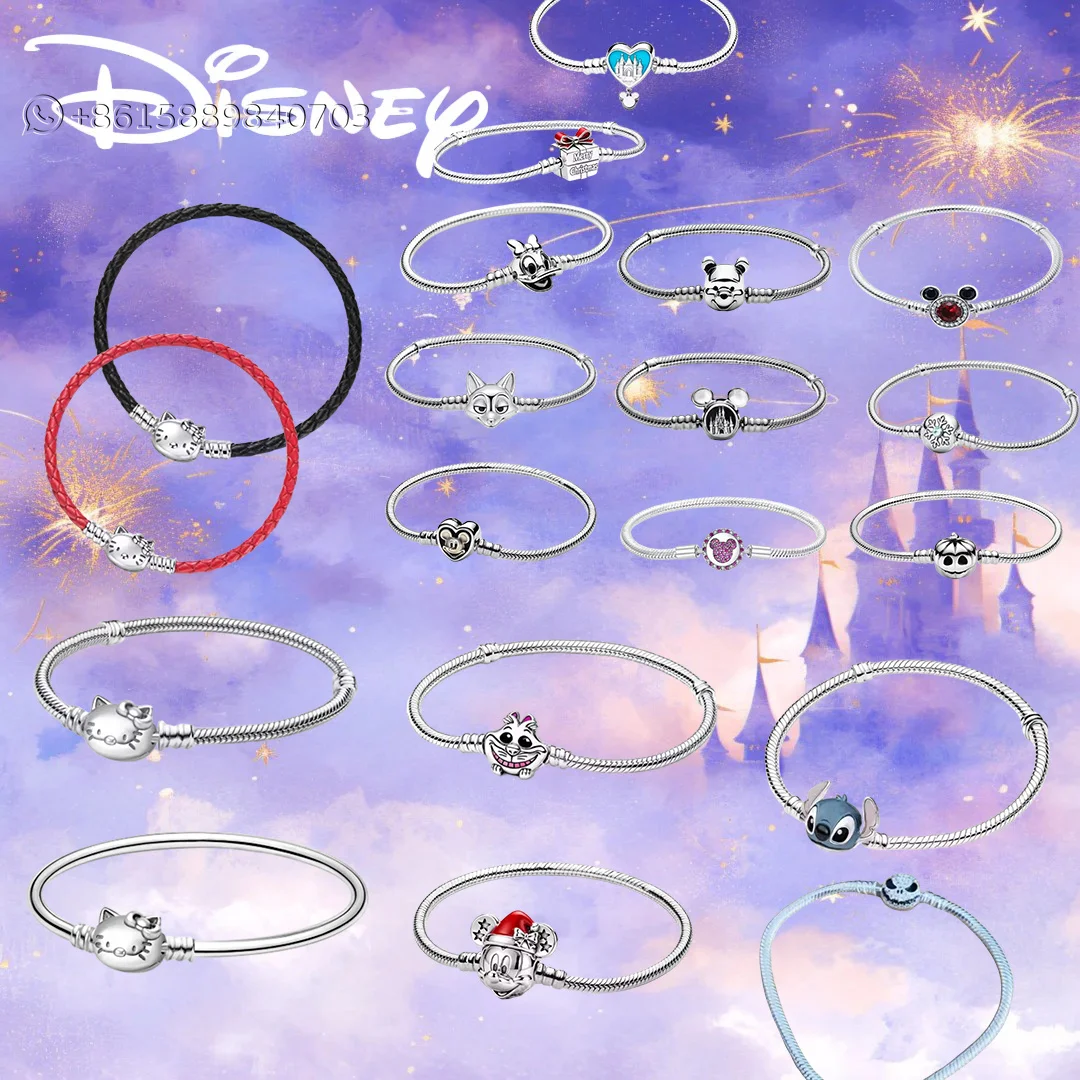 S925 Silver Cute Cartoon Character Charm Bracelet Fit DIY Beads Stitch Mouse Cat Design Women Girls Jewelry Gift
S925 Silver Cute Cartoon Character Charm Bracelet Fit DIY Beads Stitch Mouse Cat Design Women Girls Jewelry Gift