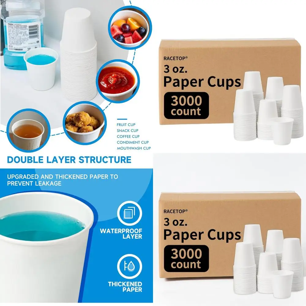3000 одноразовых бумажных стаканчиков на 3 унции для полоскания рта в ванной комнате, идеально подходят для вечеринок, пикников и путешествий.
3000 одноразовых бумажных стаканчиков на 3 унции для полоскания рта в ванной комнате, идеально подходят для вечеринок, пикников и путешествий.