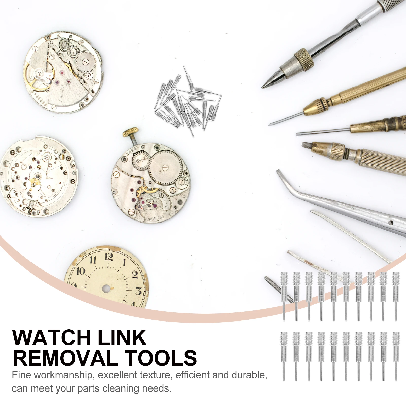 20 Pcs Steel Needle for Disassembly Watch Strap Remover Adjuster Tools Small Link Removal Kit Bracelet
20 Pcs Steel Needle for Disassembly Watch Strap Remover Adjuster Tools Small Link Removal Kit Bracelet