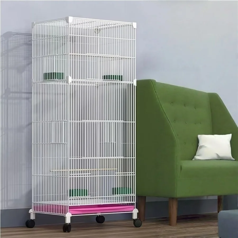 39.4Inch Rolling Metal Bird Cage with Stand Includes Grass Nest Spacious Parrot Home for Budgies Lovebirds Canaries White
39.4Inch Rolling Metal Bird Cage with Stand Includes Grass Nest Spacious Parrot Home for Budgies Lovebirds Canaries White