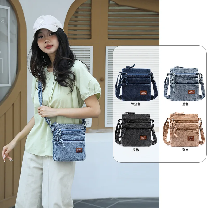 Retro denim women's single-shoulder bag with multiple layers of light and thin mobile phone storage, casual crossbody bag
Retro denim women's single-shoulder bag with multiple layers of light and thin mobile phone storage, casual crossbody bag