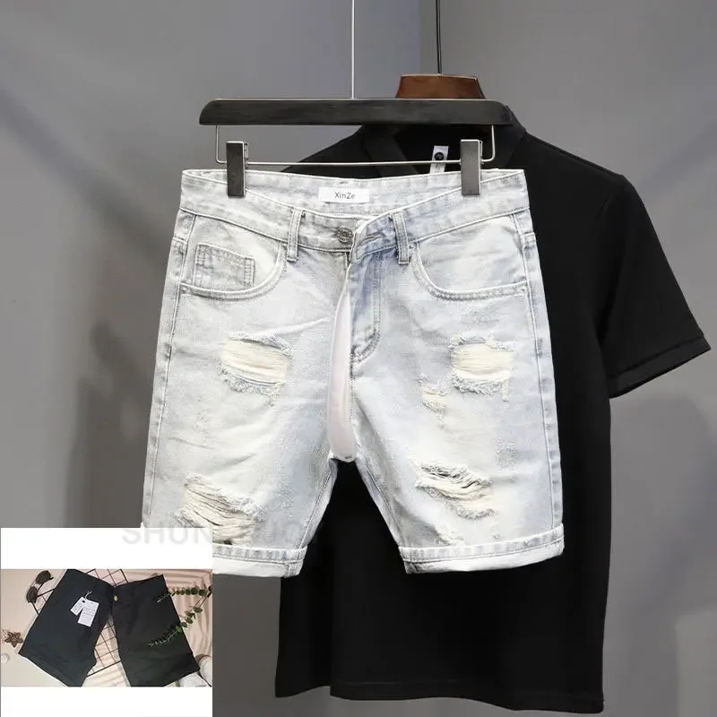 2025 Summer New Korean Ins Ripped Denim Shorts Men Invisible Open Crotch Pants Y2k Jeans Male Cargo Short Men Casual Streetwear
2025 Summer New Korean Ins Ripped Denim Shorts Men Invisible Open Crotch Pants Y2k Jeans Male Cargo Short Men Casual Streetwear