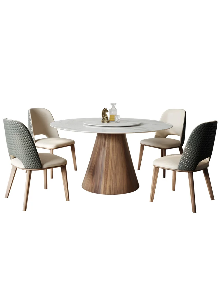 Solid wood rock slab dining table Rock slab round dining table with turntable household large round
Solid wood rock slab dining table Rock slab round dining table with turntable household large round