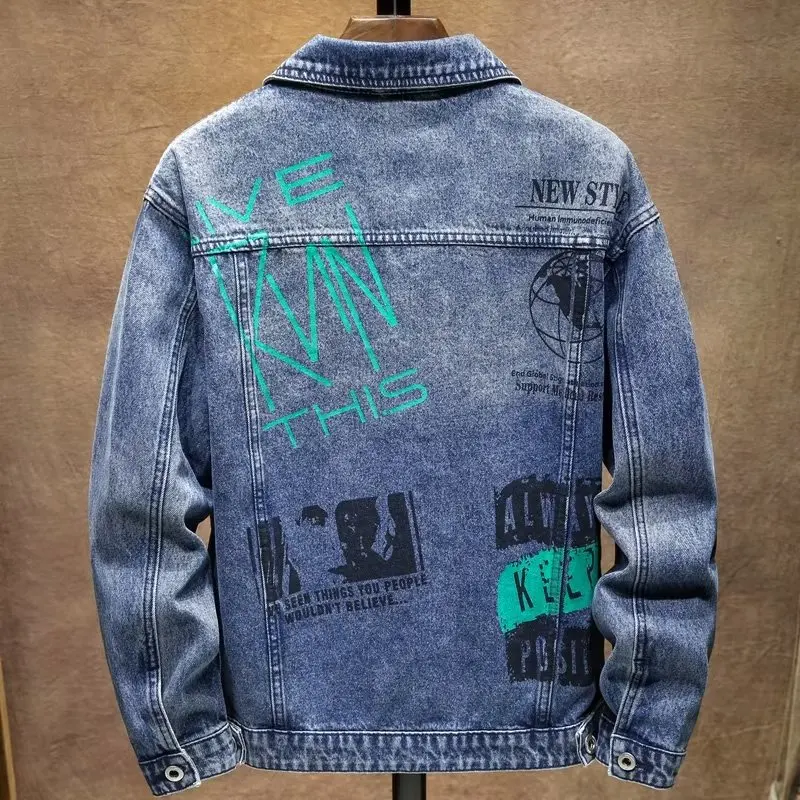 Man Denim Coat Jeans Bomber Jacket Cowboy Cardigan Men's Trendy Jacket Printed Handsome Street Denim Coat 2024 Autumn new
Man Denim Coat Jeans Bomber Jacket Cowboy Cardigan Men's Trendy Jacket Printed Handsome Street Denim Coat 2024 Autumn new
