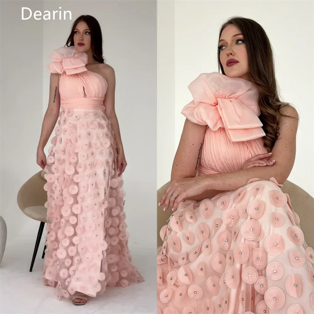 Prom Dress Saudi Arabia Dearin One Shoulder A-line Floor Length Bows Skirts Draped Ribbon Sleeveless Applique Tulle Bespoke Occa
Prom Dress Saudi Arabia Dearin One Shoulder A-line Floor Length Bows Skirts Draped Ribbon Sleeveless Applique Tulle Bespoke Occa