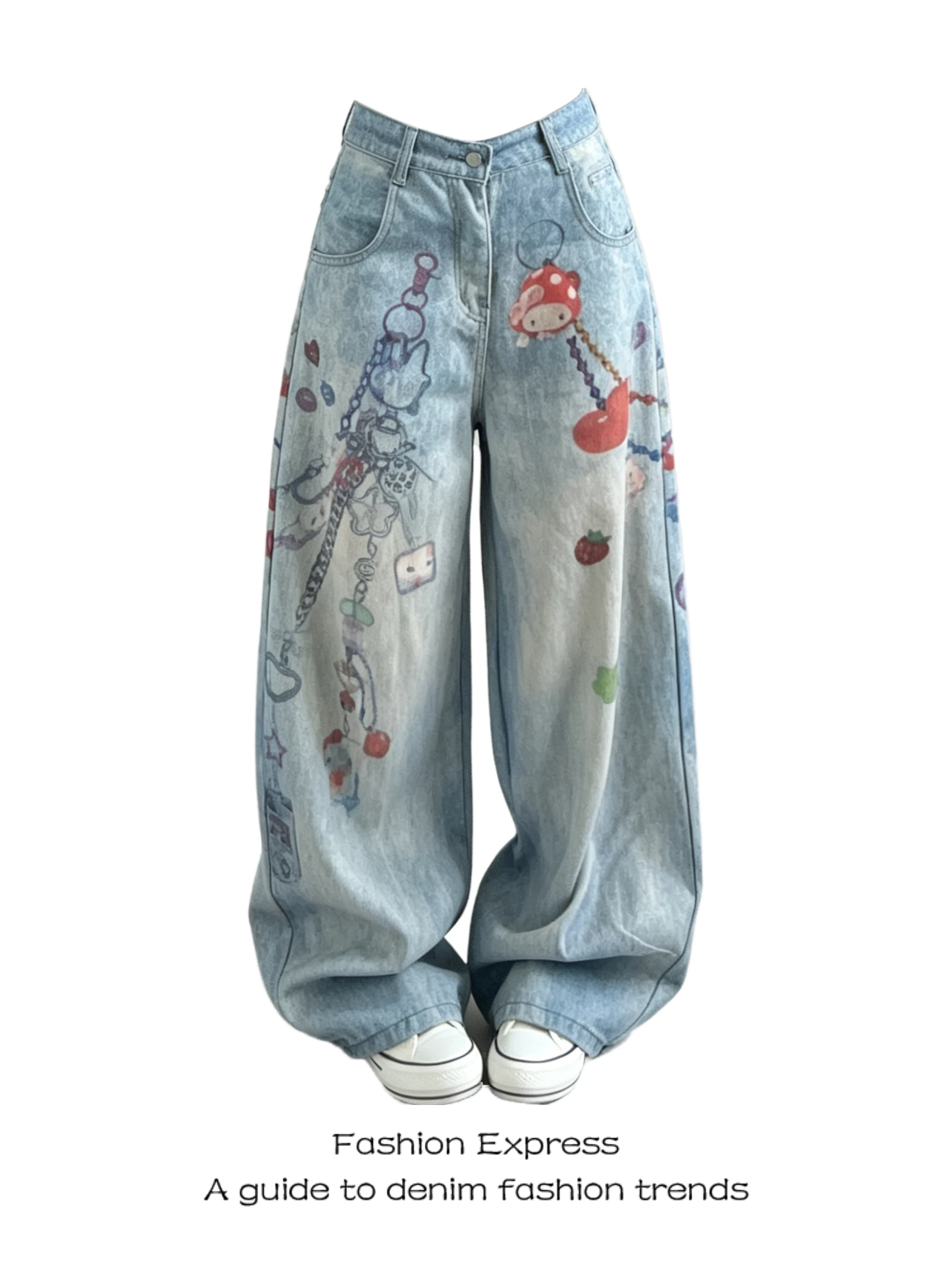 Printed High Waist Wide Leg Jeans Casual Commuter Style Women's Summer New Loose Fit Straight Leg Denim Pants Thin Fabric
Printed High Waist Wide Leg Jeans Casual Commuter Style Women's Summer New Loose Fit Straight Leg Denim Pants Thin Fabric