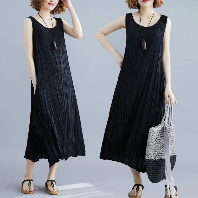 Women's Summer Sleeveless Midi Dress Belted A-Line Skirt Conceals Belly Flared Skirt Commute Style Casual Loose Fit Long Dress
Women's Summer Sleeveless Midi Dress Belted A-Line Skirt Conceals Belly Flared Skirt Commute Style Casual Loose Fit Long Dress