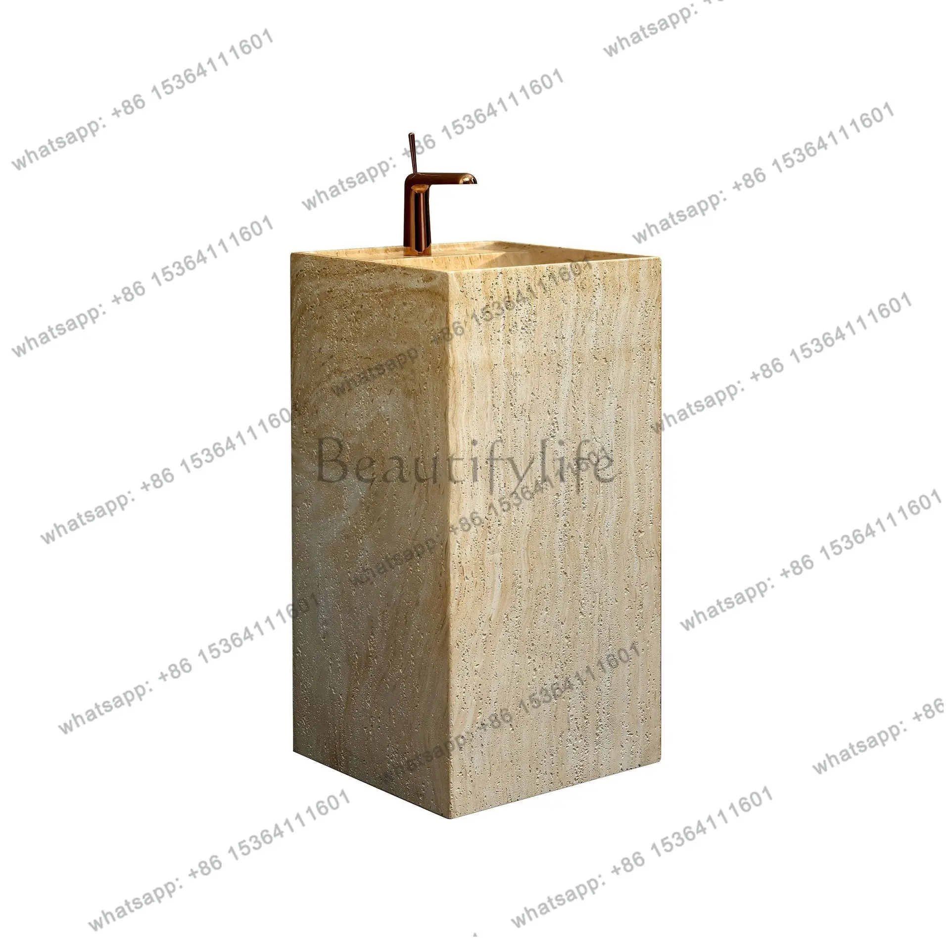 Beige travertine column basin integrated floor-to-ceiling balcony B & B hotel bathroom artificial stone washbasin
Beige travertine column basin integrated floor-to-ceiling balcony B & B hotel bathroom artificial stone washbasin