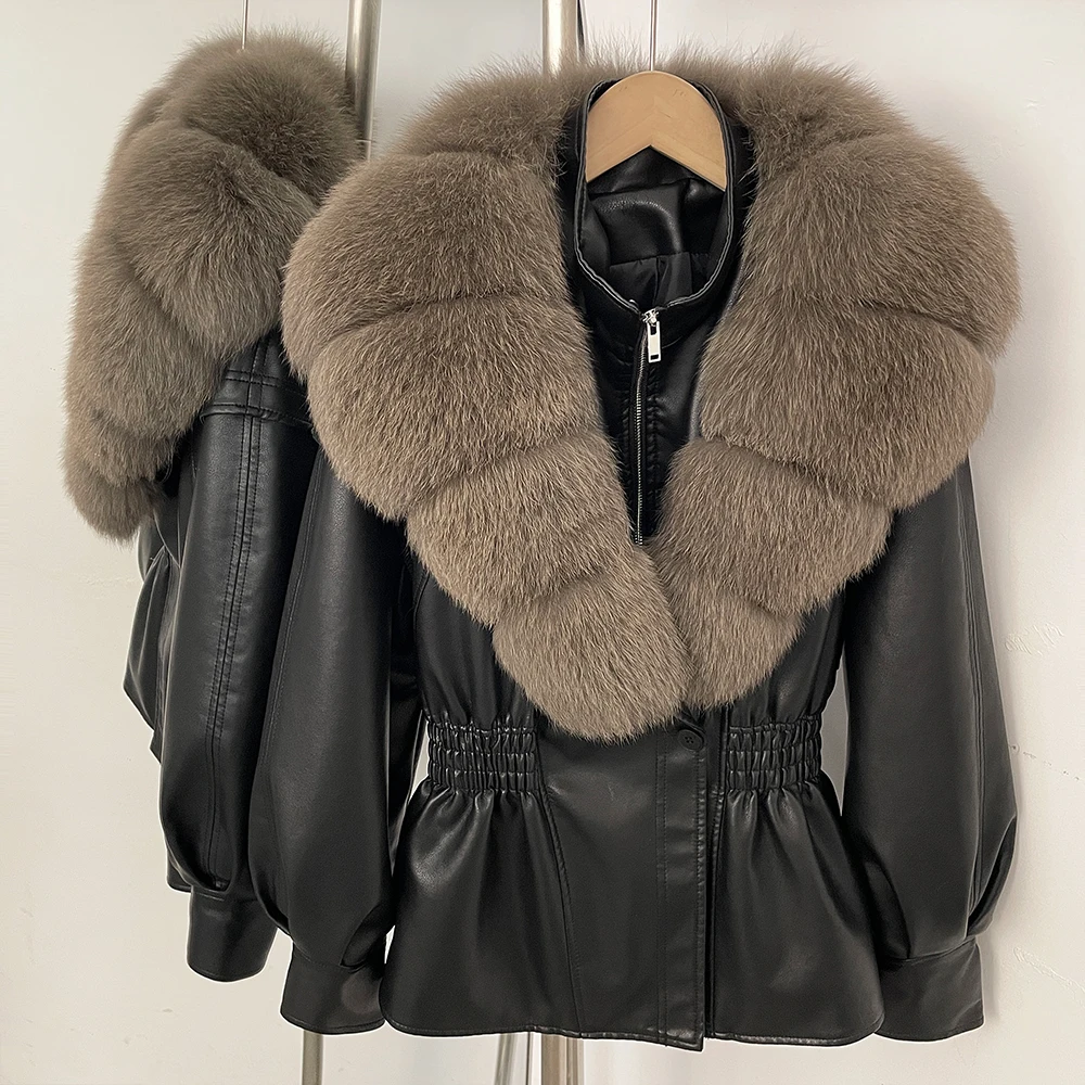 Women's Natural Fur Coat Leather Top Reality Women's PU Leather Jacket Fur Coat Leather & Fur Fashion Outerwear New Product Lady
Women's Natural Fur Coat Leather Top Reality Women's PU Leather Jacket Fur Coat Leather & Fur Fashion Outerwear New Product Lady