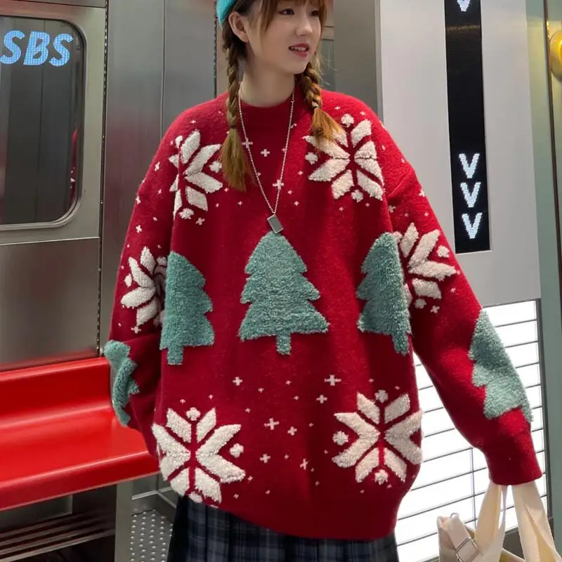 Модный рождественский красный снежинка полотенце вышитый пуловер свитер женский новый ленивый вязаный топ милый кавайный хлопковый вязаный свитер
Модный рождественский красный снежинка полотенце вышитый пуловер свитер женский новый ленивый вязаный топ милый кавайный хлопковый вязаный свитер