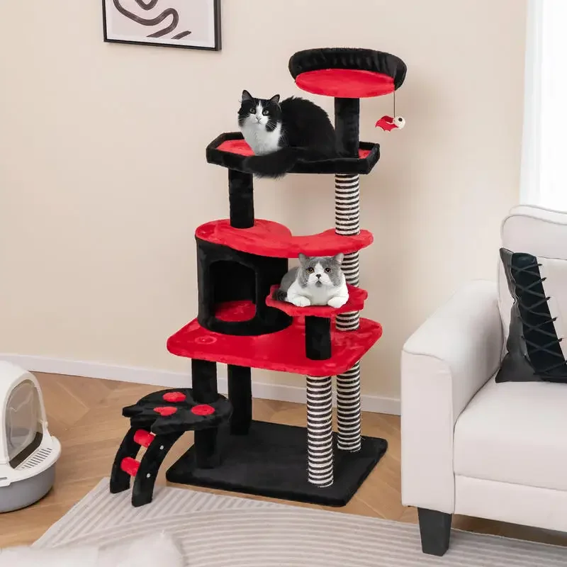 Gothic Cat Tree with Cat Bed Cat Condo and Sisal Scratching Post-Black & Red
Gothic Cat Tree with Cat Bed Cat Condo and Sisal Scratching Post-Black & Red