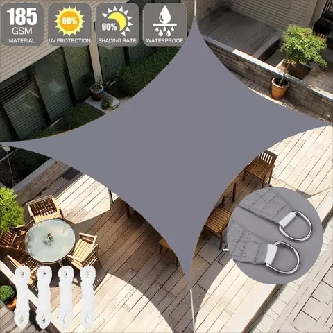 98%UV Block Water Resistant Shade Sail Sun Sail Shelter Canopy Pool Rectangle Square 4x3m/3x2M For Garden Terrace