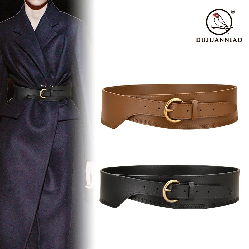 Vintage genuine leather waist belt for women, decorative wide belt to match with sweater windbreaker, waist-hugging wide belt
Vintage genuine leather waist belt for women, decorative wide belt to match with sweater windbreaker, waist-hugging wide belt