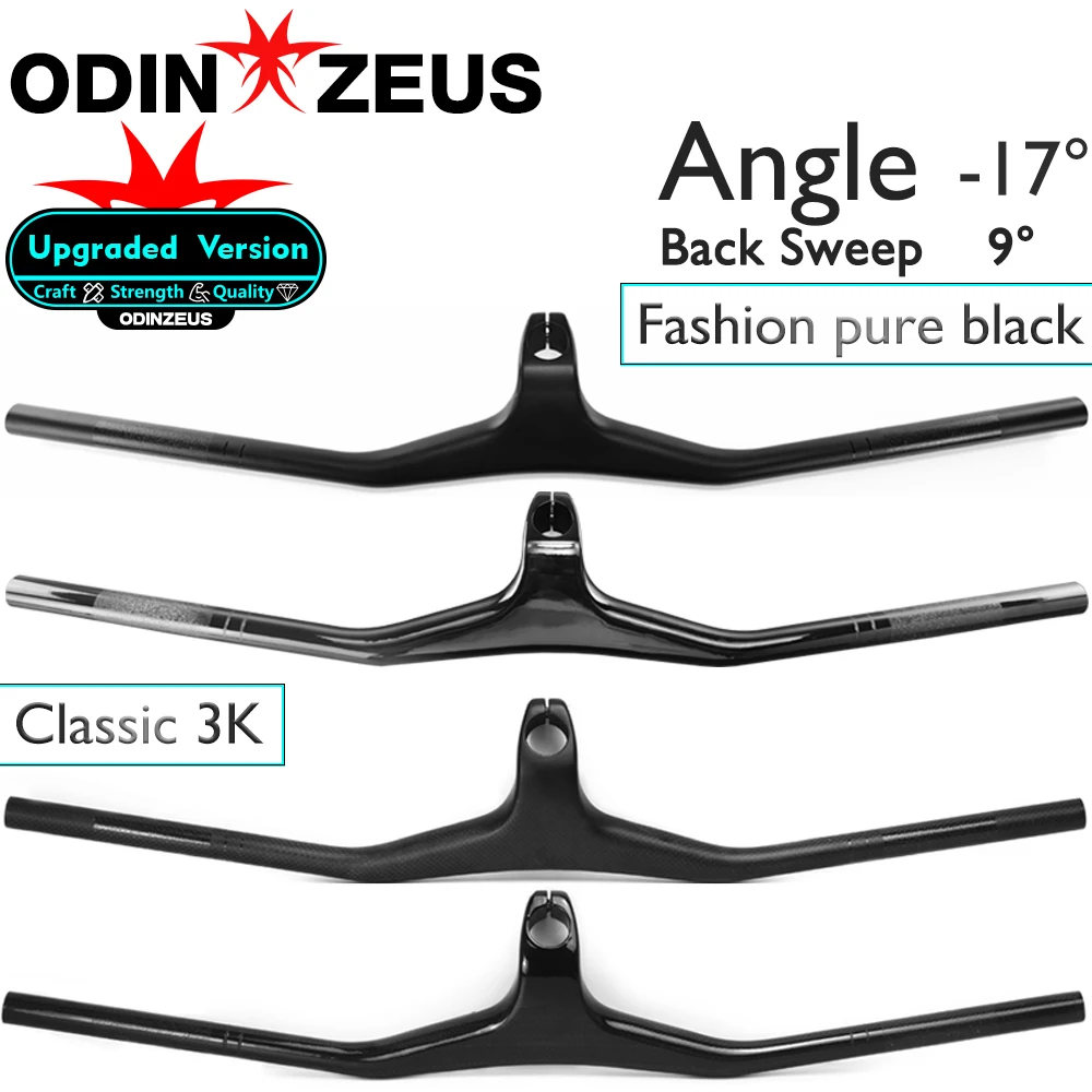 Champion MTB Bicycle Handlebar with Stem, One-shaped Integrated Handlebar, No Logo, Riser -17D Carbon Fiber, 70/80/90/100mm
Champion MTB Bicycle Handlebar with Stem, One-shaped Integrated Handlebar, No Logo, Riser -17D Carbon Fiber, 70/80/90/100mm