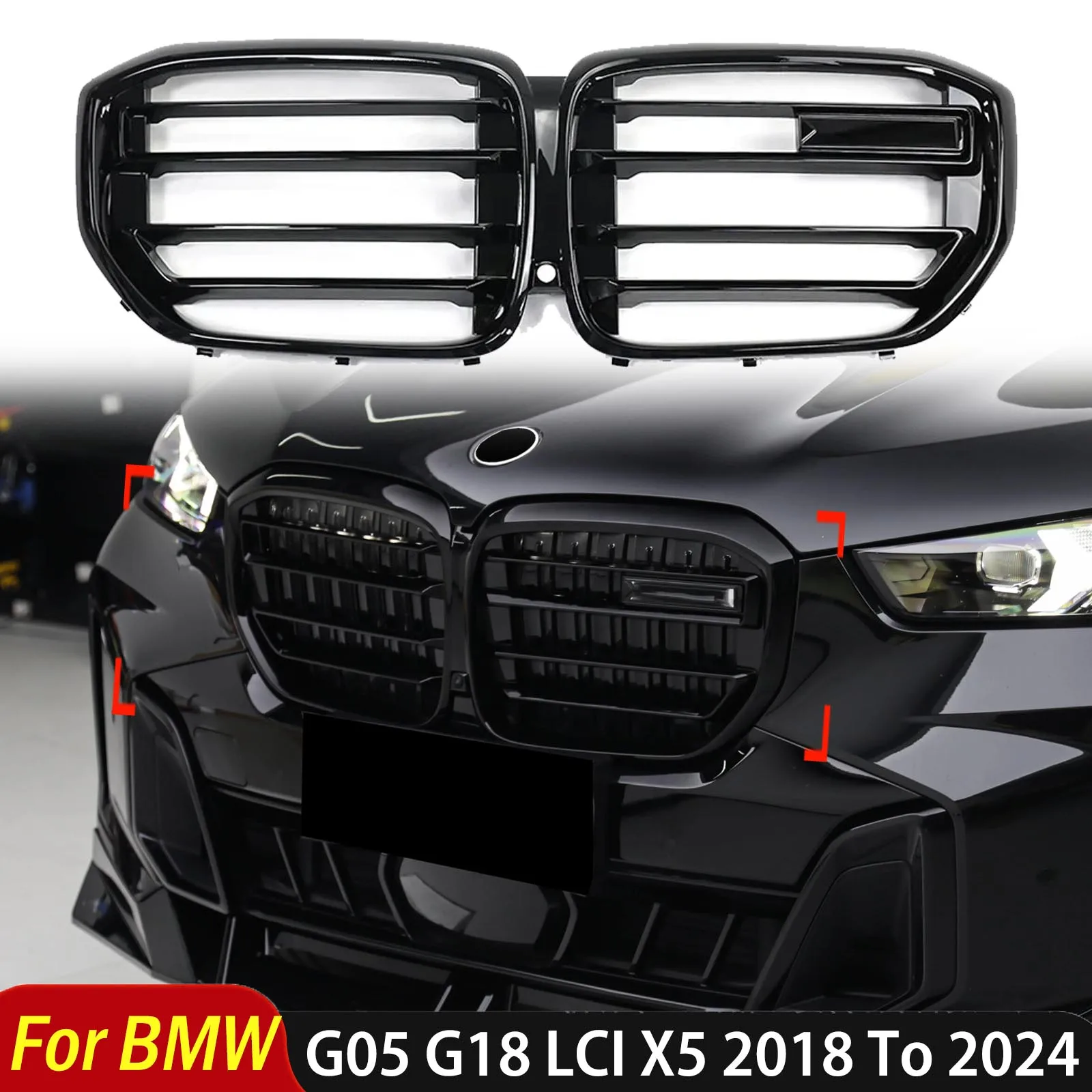 For BMW G05 G18 LCI X5 2018 To 2024 Front Bumper Grille X5M Style Racing Radiator Grill Air Intake Modification Exterior Tuning
For BMW G05 G18 LCI X5 2018 To 2024 Front Bumper Grille X5M Style Racing Radiator Grill Air Intake Modification Exterior Tuning