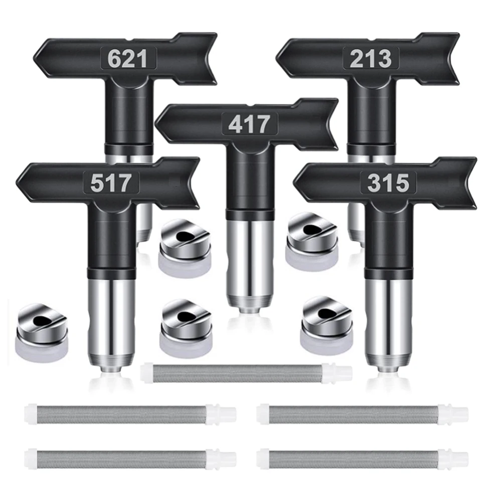 5Pcs Spray Tips Reversible Airless Paint Sprayer Nozzle Tips and 5 Airless Spray Machine Filter Replace Spray Paint Tips
5Pcs Spray Tips Reversible Airless Paint Sprayer Nozzle Tips and 5 Airless Spray Machine Filter Replace Spray Paint Tips
