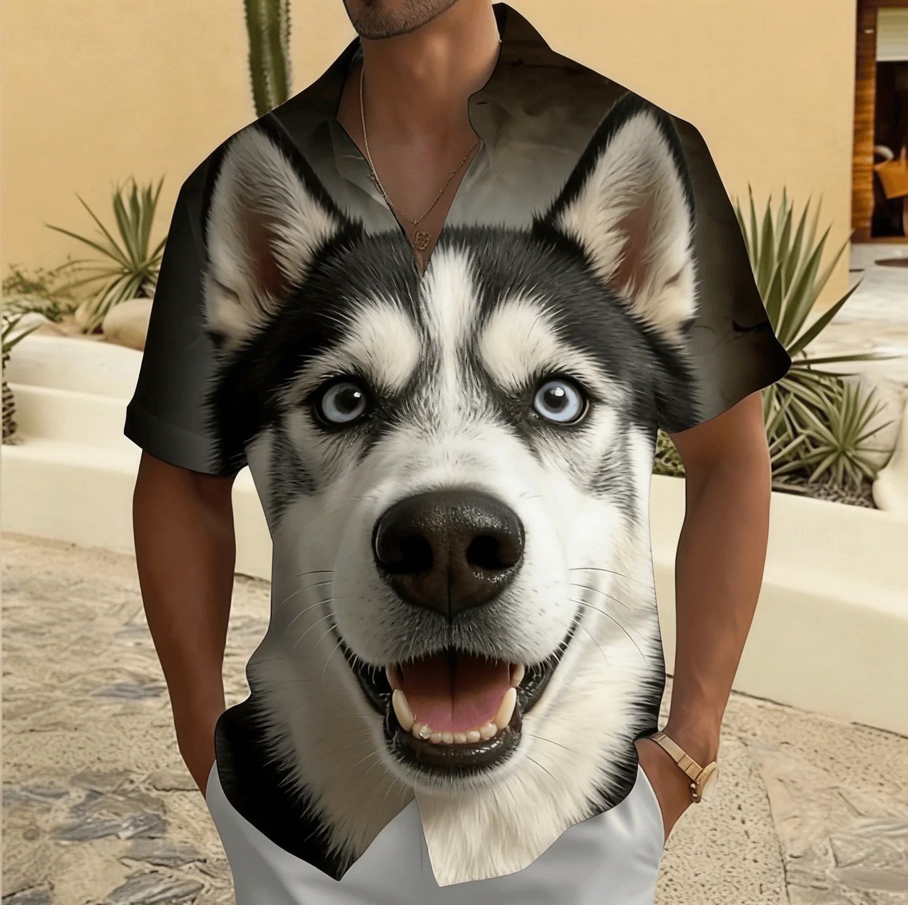 Men's Gradient Animal Print Short Sleeve Shirt, Spring Summer Cute Pet Style Casual Blouse, Loose Casual Top
Men's Gradient Animal Print Short Sleeve Shirt, Spring Summer Cute Pet Style Casual Blouse, Loose Casual Top