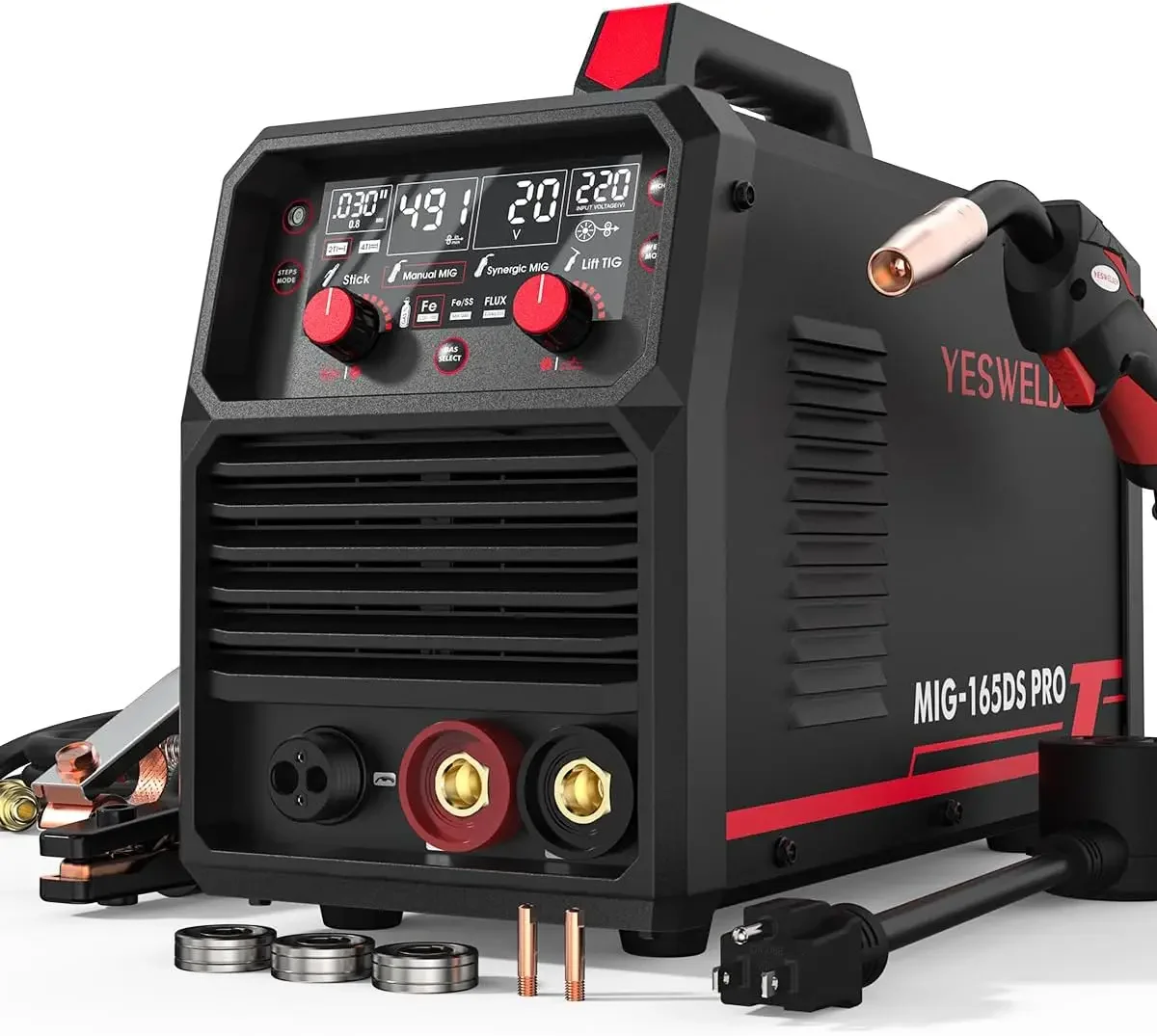 Сварочный аппарат MIG/Lift TIG/MMA с двойным напряжением, цифровым LED-дисплеем и синергетическим управлением, 110В/220В
Сварочный аппарат MIG/Lift TIG/MMA с двойным напряжением, цифровым LED-дисплеем и синергетическим управлением, 110В/220В