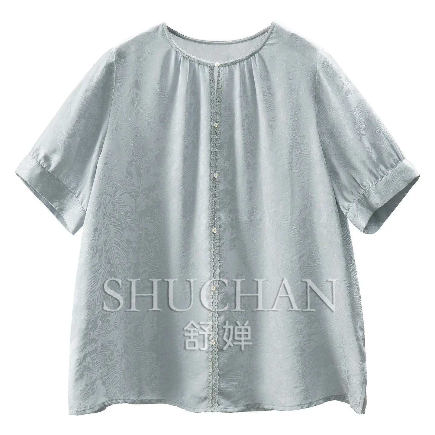 Light Luxury Blouse 100% Natural Silk Sangbo Satin Jacquard Lace Short Sleeve Shirt 71L6
Light Luxury Blouse 100% Natural Silk Sangbo Satin Jacquard Lace Short Sleeve Shirt 71L6