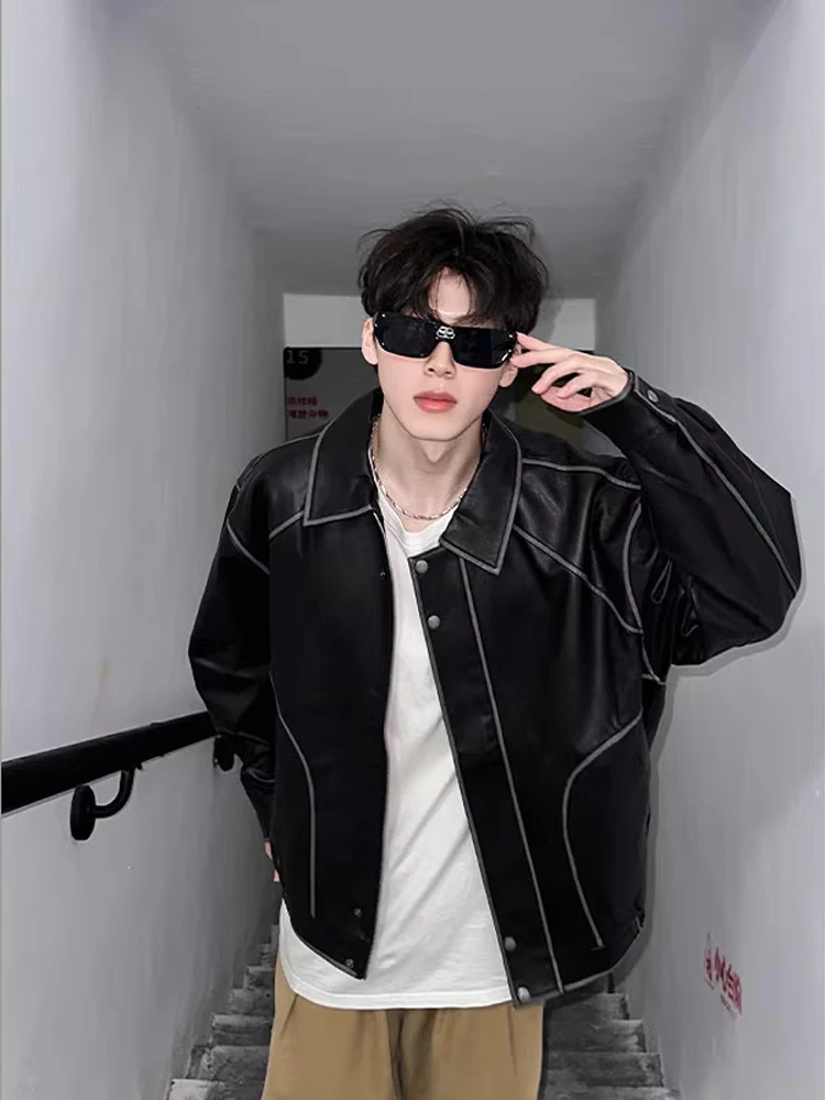 Мужская повседневная байкерская одежда в стиле ретро в американском стиле из искусственной кожи, винтажная байкерская одежда, верхняя одежда, весенне-осенняя свободная посадка
Мужская повседневная байкерская одежда в стиле ретро в американском стиле из искусственной кожи, винтажная байкерская одежда, верхняя одежда, весенне-осенняя свободная посадка