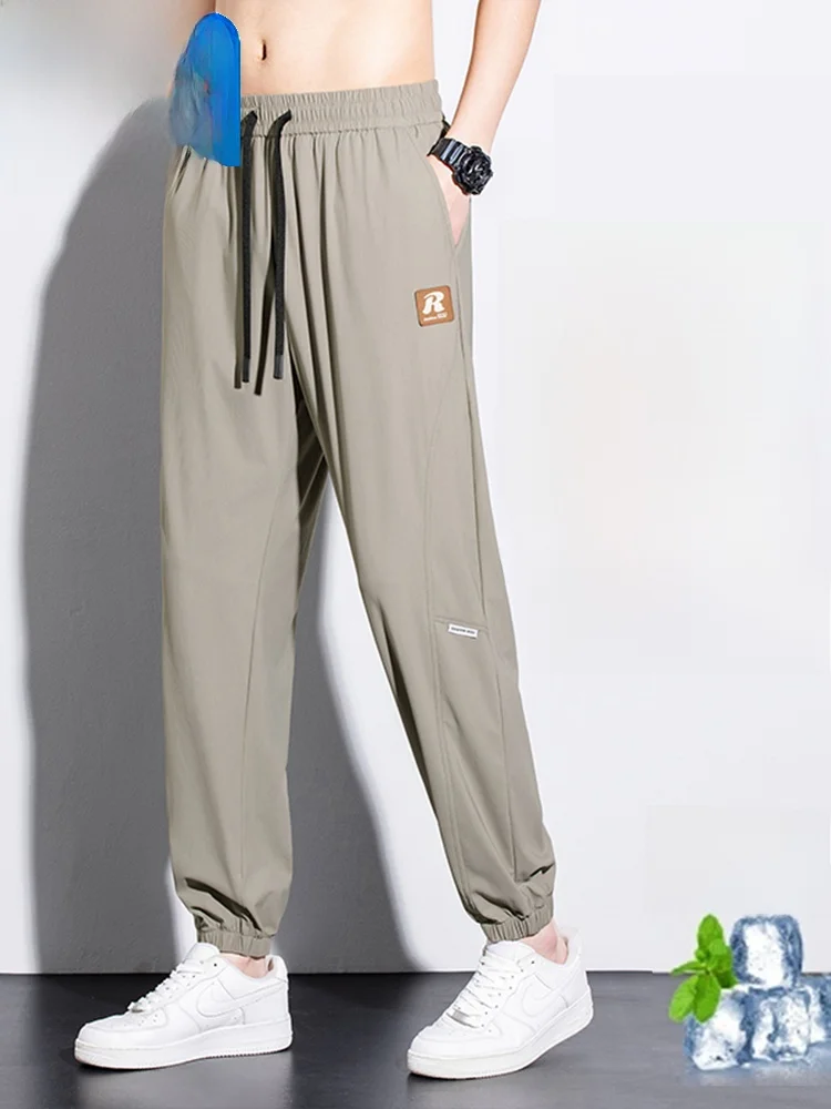 Мужские брюки свободного кроя из ледяного шелка с манжетами, больших размеров, легкие, дышащие, модные, городские, повседневные, летние
Мужские брюки свободного кроя из ледяного шелка с манжетами, больших размеров, легкие, дышащие, модные, городские, повседневные, летние