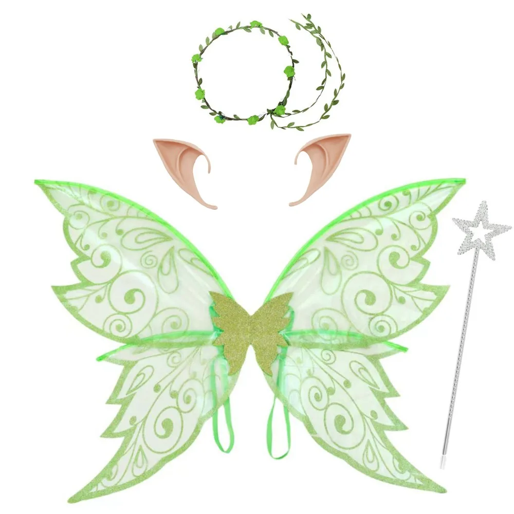 Fancy Butterfly Fairy Elf Wings Back Decoration Dress Up Halloween Cosplay Party Props Ear Garland Costume Wings Party Favor 
Fancy Butterfly Fairy Elf Wings Back Decoration Dress Up Halloween Cosplay Party Props Ear Garland Costume Wings Party Favor