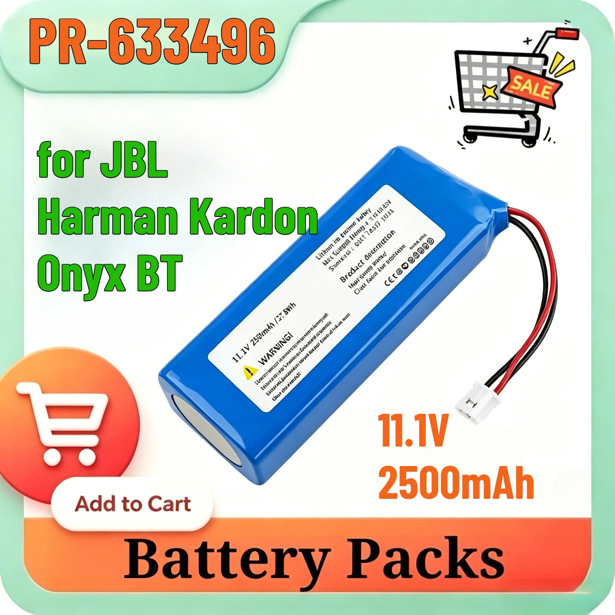 PR-633496 Battery for Harman Kardon Onyx BT Music Planet Bluetooth Speaker Replacement Battery 2500mAh
PR-633496 Battery for Harman Kardon Onyx BT Music Planet Bluetooth Speaker Replacement Battery 2500mAh