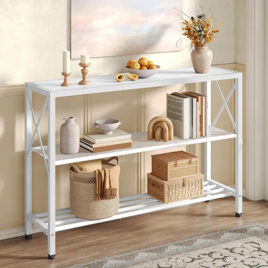 Белый промышленный консольный столик, 3-х уровневые столы в прихожей, стол в прихожей, узкие диванные столики с полками, входной столик для прихожей
Белый промышленный консольный столик, 3-х уровневые столы в прихожей, стол в прихожей, узкие диванные столики с полками, входной столик для прихожей