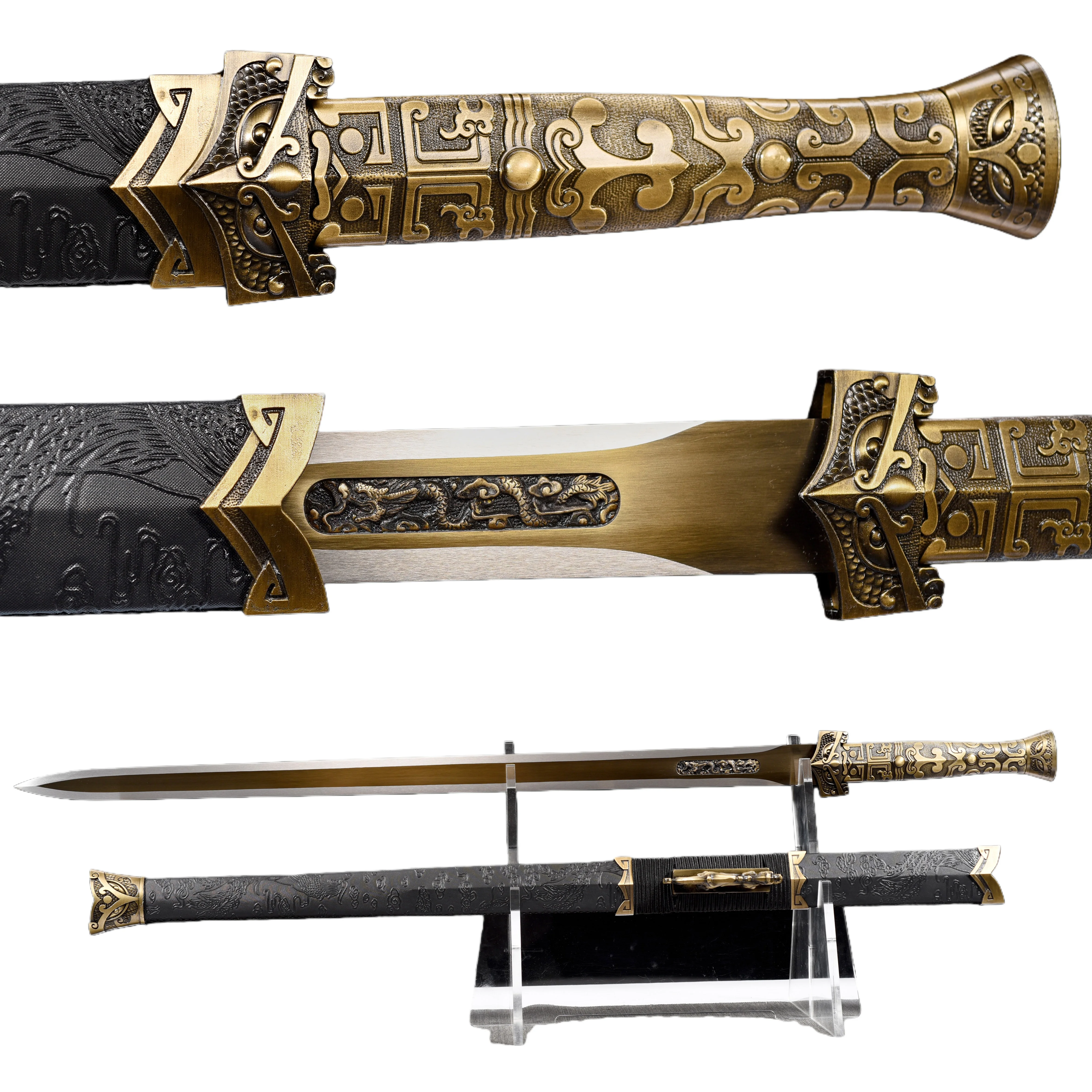 Chinese Dragon Gold katana samurai sword,collected by medieval martial arts enthusiast Full Tang,sharp blade for battle Knights
Chinese Dragon Gold katana samurai sword,collected by medieval martial arts enthusiast Full Tang,sharp blade for battle Knights