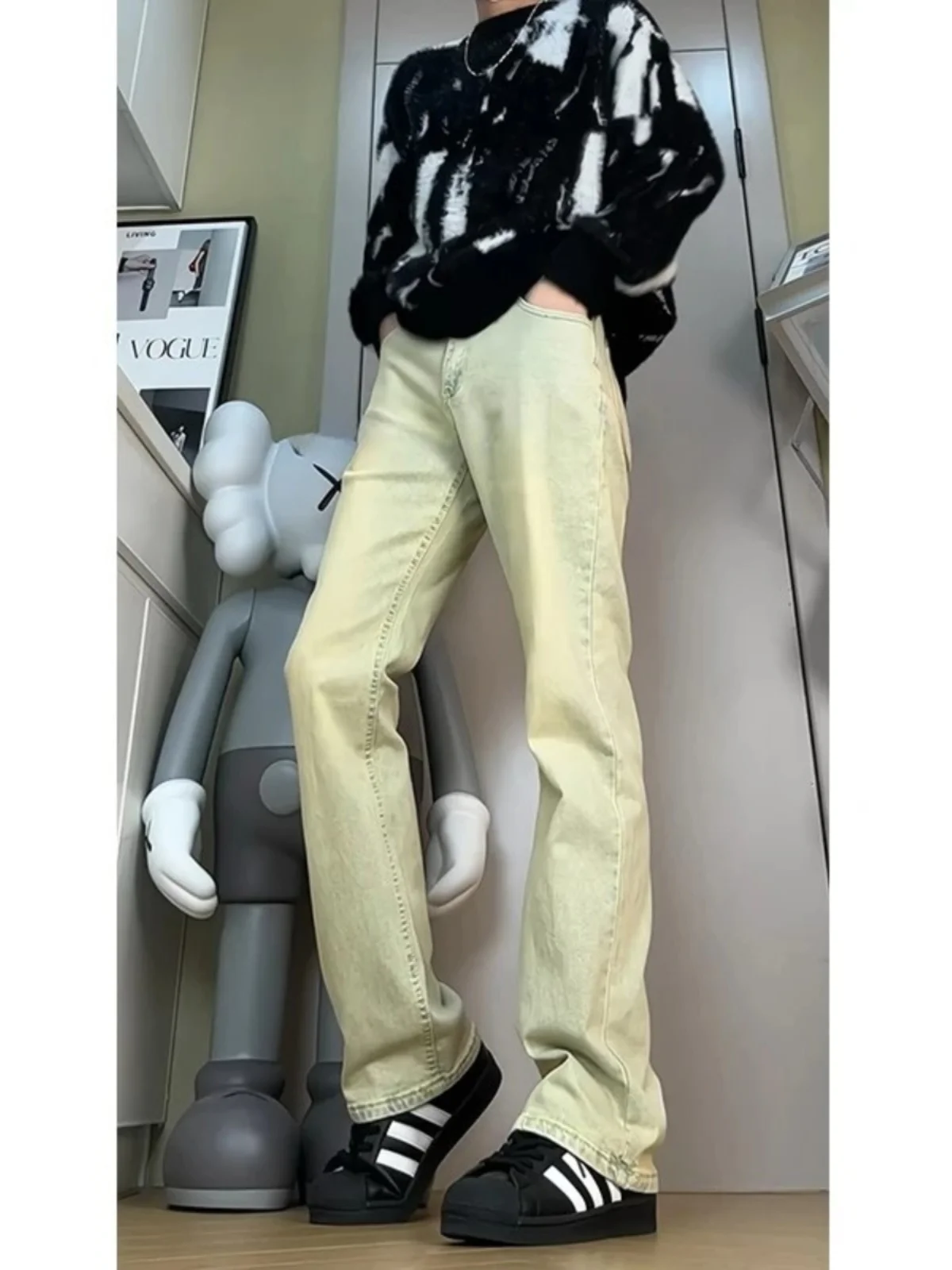 Men's High Waist Fce Lined Flare Leg Jeans Autumn Winter Straight Cut American Street Sle Denim Pants Youth Faion
Men's High Waist Fce Lined Flare Leg Jeans Autumn Winter Straight Cut American Street Sle Denim Pants Youth Faion
