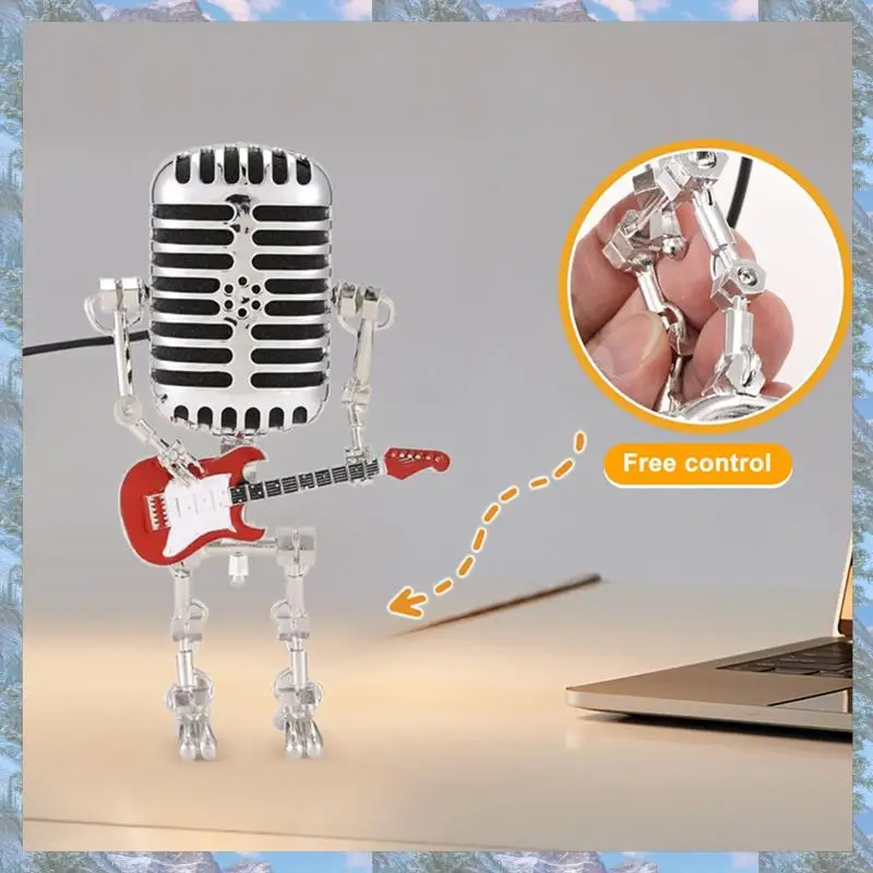 X16A 2025 NEW-2Pc Mic Rockbot,Metal Microphone Robot Table Lamp Holding Guitare Vintage Night Light,Vintage Microphone Robot Des
X16A 2025 NEW-2Pc Mic Rockbot,Metal Microphone Robot Table Lamp Holding Guitare Vintage Night Light,Vintage Microphone Robot Des