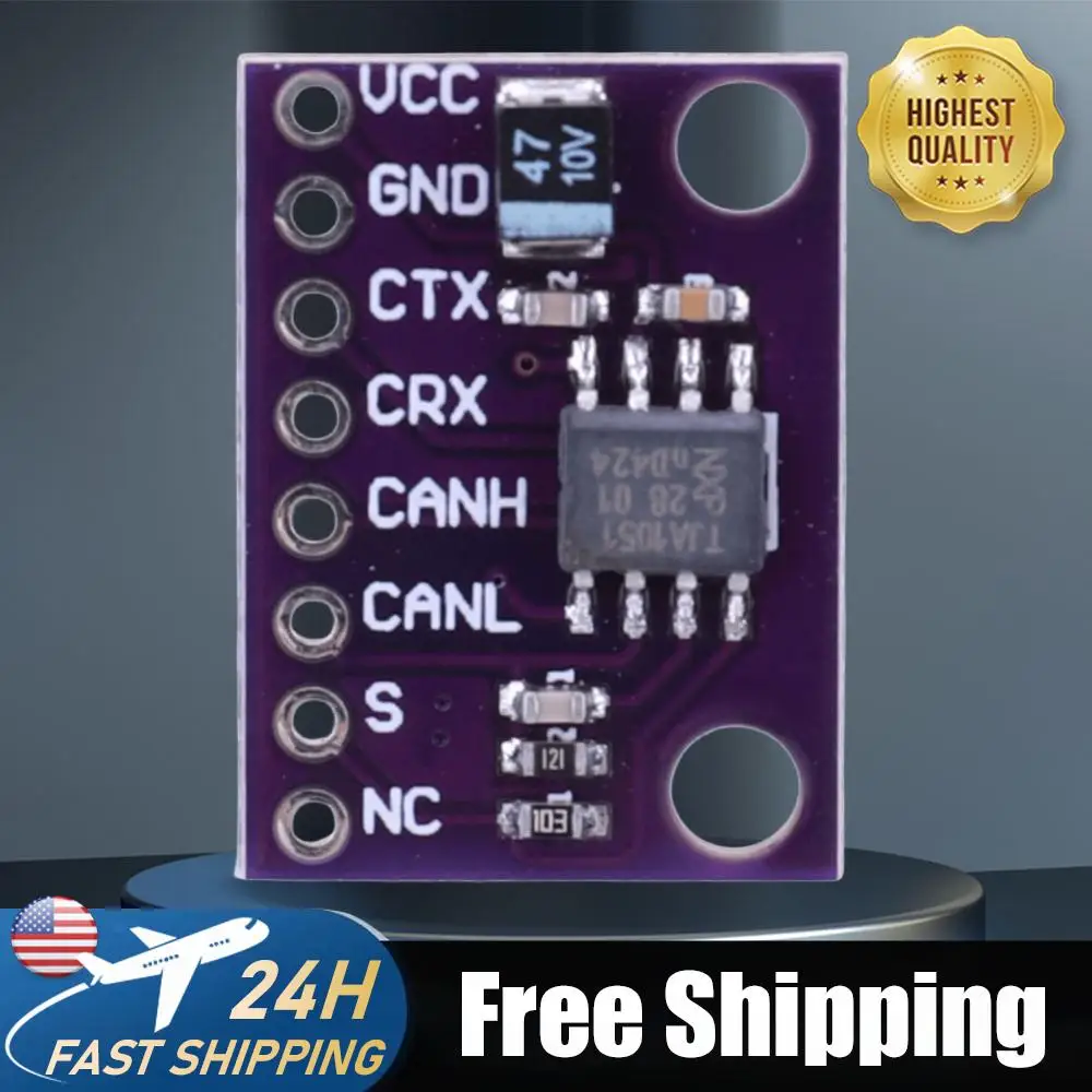 TJA1051T CAN Transceiver Module 1Mbit/s CAN Transceiver Breakout Board 3V- 5V CAN Network Module High Speed Transfer Rate
TJA1051T CAN Transceiver Module 1Mbit/s CAN Transceiver Breakout Board 3V- 5V CAN Network Module High Speed Transfer Rate