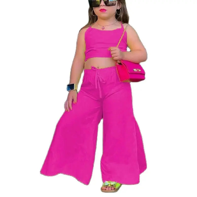 2024 New Baby Girls Clothes Sets Summer 2pcs Sleeveless Crop Tops+Wide Leg Pants Toddler Kids Fashion Clothing Outfits For Child
2024 New Baby Girls Clothes Sets Summer 2pcs Sleeveless Crop Tops+Wide Leg Pants Toddler Kids Fashion Clothing Outfits For Child