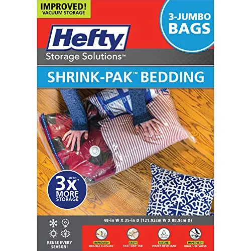 Вакуумные пакеты Shrink-Pak для хранения постельного белья, компрессионные, 3 штуки, прозрачные, для одеял и пледов (3 больших/размер S)
Вакуумные пакеты Shrink-Pak для хранения постельного белья, компрессионные, 3 штуки, прозрачные, для одеял и пледов (3 больших/размер S)