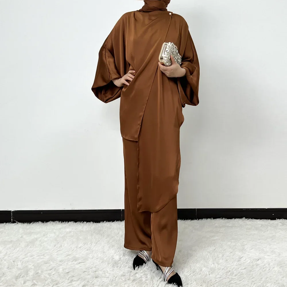 Ramadan Eid Muslim Matching Set for Women Fashion Irregular Tops and Pants Suit Dubai Abaya Dress Kaftan Islam Clothes Ensembles
Ramadan Eid Muslim Matching Set for Women Fashion Irregular Tops and Pants Suit Dubai Abaya Dress Kaftan Islam Clothes Ensembles