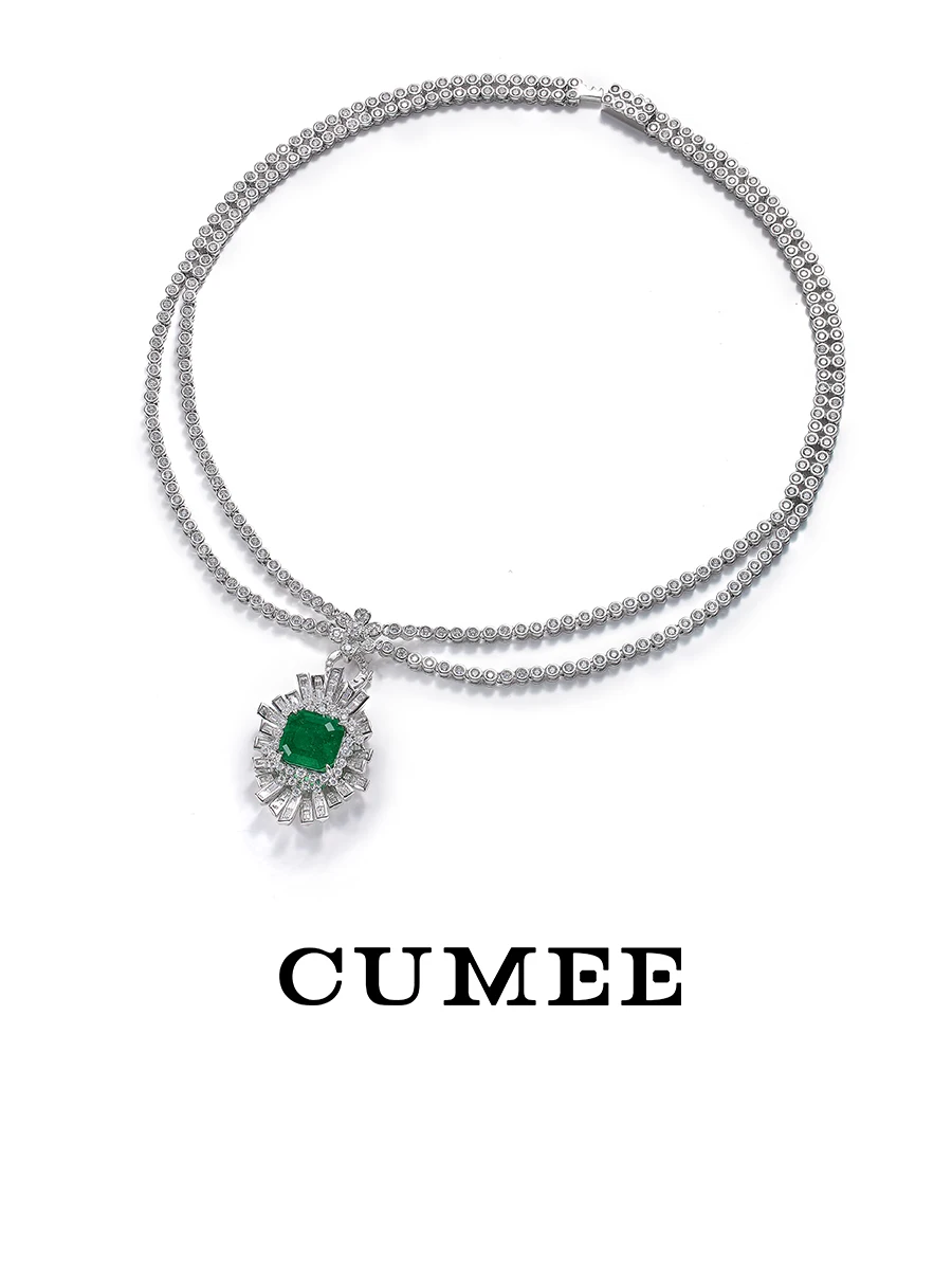 Cumee Gemstone Evening Necklace Cultivation Synthetic Emerald Necklace 925 Silver Gold-plated Cubic zirconia Gemstone
Cumee Gemstone Evening Necklace Cultivation Synthetic Emerald Necklace 925 Silver Gold-plated Cubic zirconia Gemstone