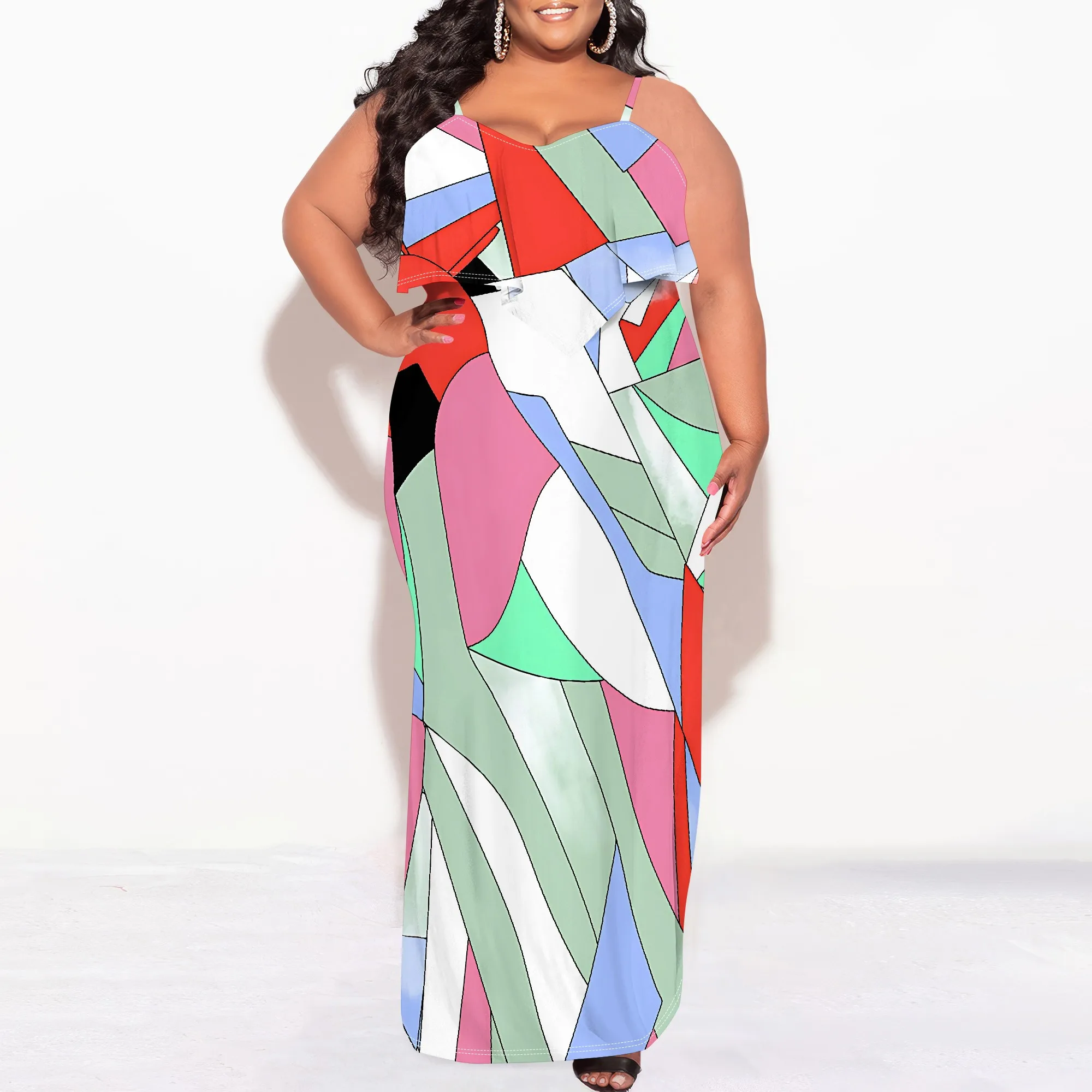 Plus Size Womens Sexy Casual Dresses for Curvy Women 3D Printed halterneck dress Short Sleeve Loose Maxi Dress
Plus Size Womens Sexy Casual Dresses for Curvy Women 3D Printed halterneck dress Short Sleeve Loose Maxi Dress