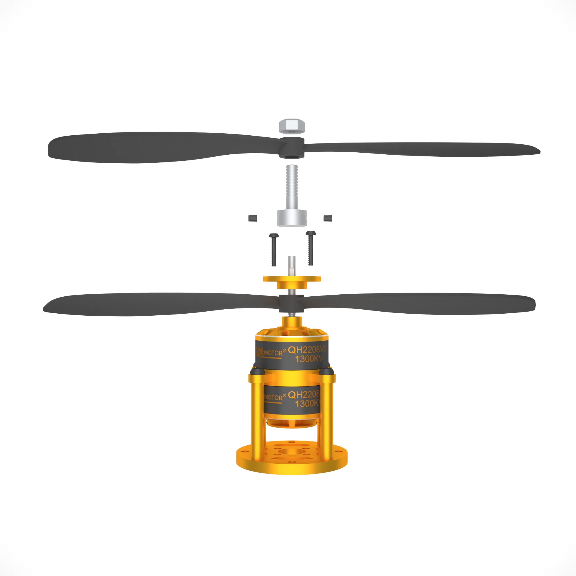 QX-MOTOR QH2208-V2 коаксиальный бесщеточный двигатель с двумя пропеллерами, 1300 кВ, оснащенный пропеллером 9047
QX-MOTOR QH2208-V2 коаксиальный бесщеточный двигатель с двумя пропеллерами, 1300 кВ, оснащенный пропеллером 9047