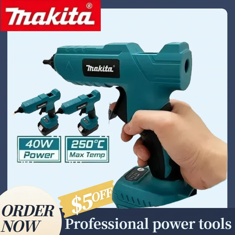 Makita 18V Hot Melt Glue Gun Cordless Electric Welding Tool 11mm Glue Stick Type for Household DIY Craft Works
Makita 18V Hot Melt Glue Gun Cordless Electric Welding Tool 11mm Glue Stick Type for Household DIY Craft Works