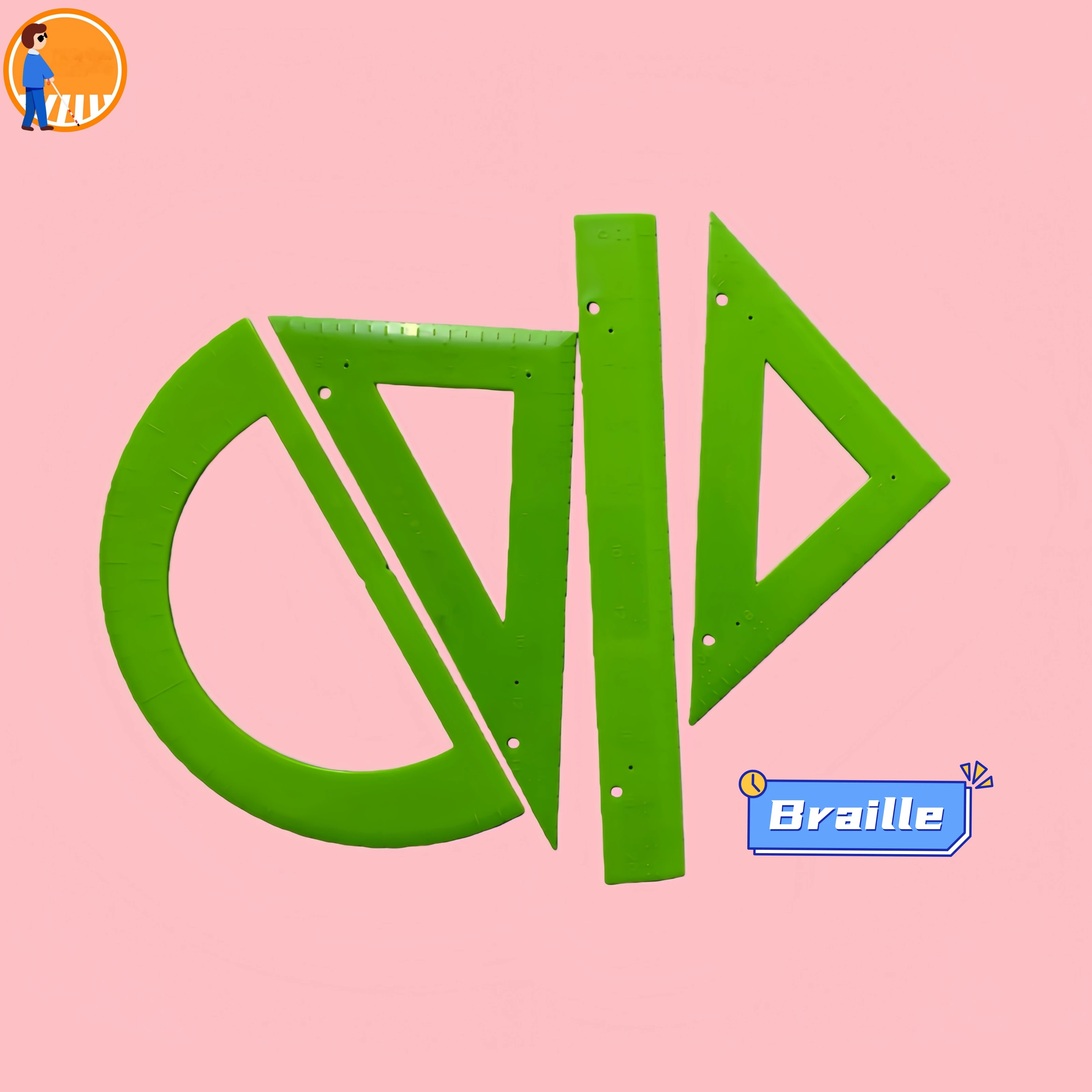 Braille Rulers Measure for the Blindman Sightless Stationary Plastic Visually Impaired Drawing Tools Setsquare Protractor Ruler
Braille Rulers Measure for the Blindman Sightless Stationary Plastic Visually Impaired Drawing Tools Setsquare Protractor Ruler