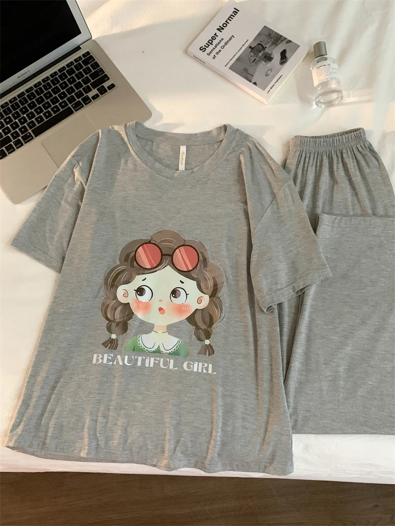 Sweet Girl's Modal Sleepwear Summer Thin Short Sleeve Long Pants round Neck Home Clothes Set Cute Cartoon Print Comfortable U...
Sweet Girl's Modal Sleepwear Summer Thin Short Sleeve Long Pants round Neck Home Clothes Set Cute Cartoon Print Comfortable U...