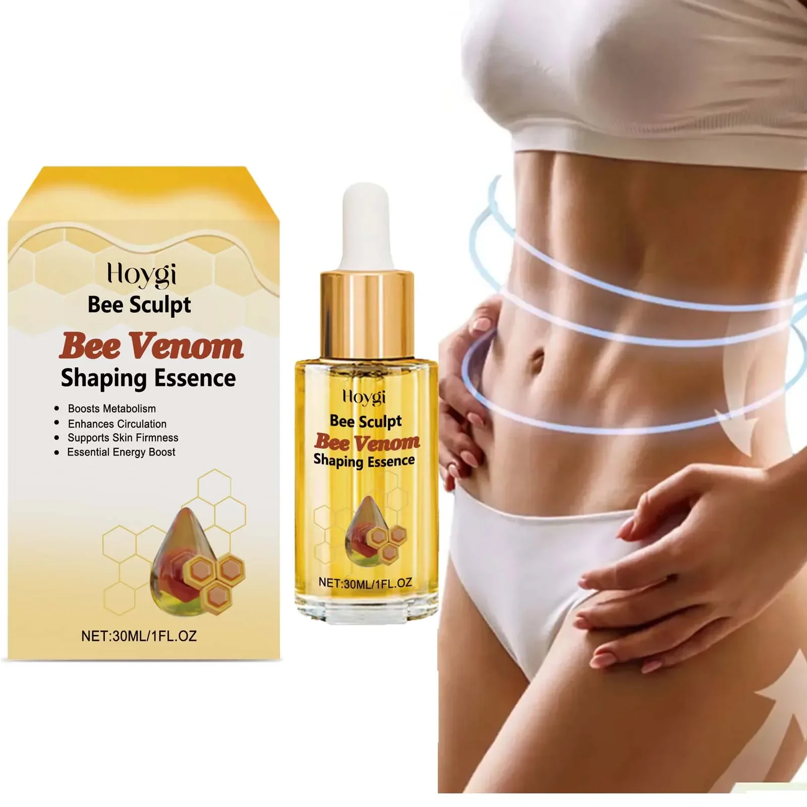 Bee Venom Shaping Oil Firming Lifting Body Skin Anti Cellulite Fat Burning Weight Loss Improve Sagging Thin Leg Massage Oil
Bee Venom Shaping Oil Firming Lifting Body Skin Anti Cellulite Fat Burning Weight Loss Improve Sagging Thin Leg Massage Oil