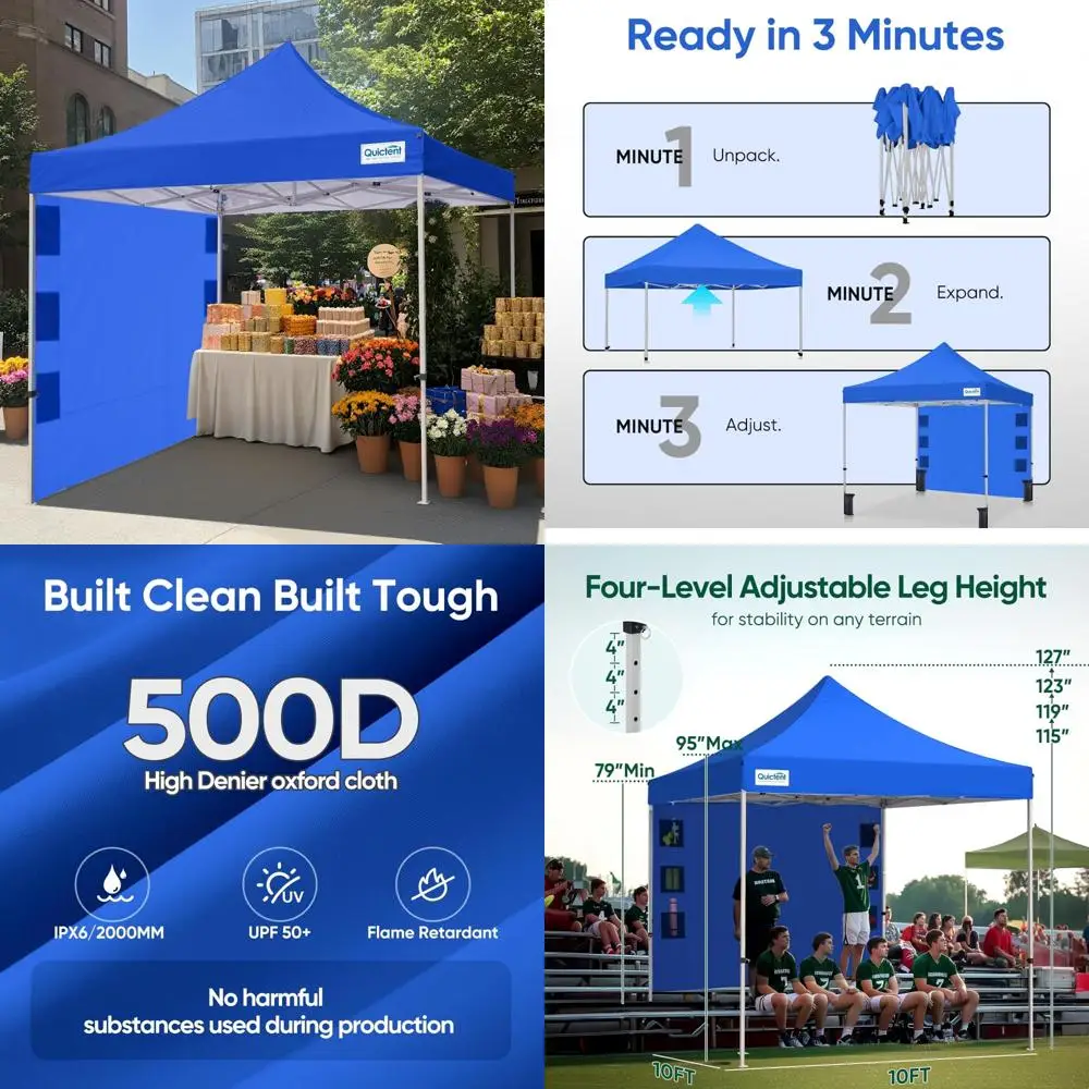 Heavy Duty 10x10 Instant Canopy Tent for Outdoor Events, Beach Parties, Weddings, and More
Heavy Duty 10x10 Instant Canopy Tent for Outdoor Events, Beach Parties, Weddings, and More