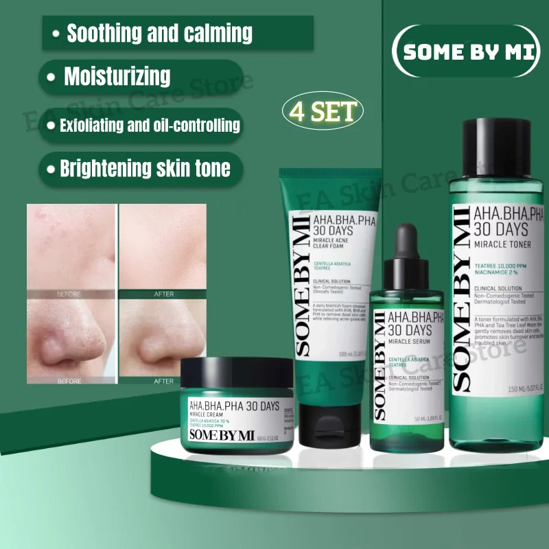 SOMBY MI AHA BHA PHA 30 Days Miracle Niacinamid Toner Clear Foam Cream Serum 4 Set Korean Centella Skincare Original Moisturizer
SOMBY MI AHA BHA PHA 30 Days Miracle Niacinamid Toner Clear Foam Cream Serum 4 Set Korean Centella Skincare Original Moisturizer
