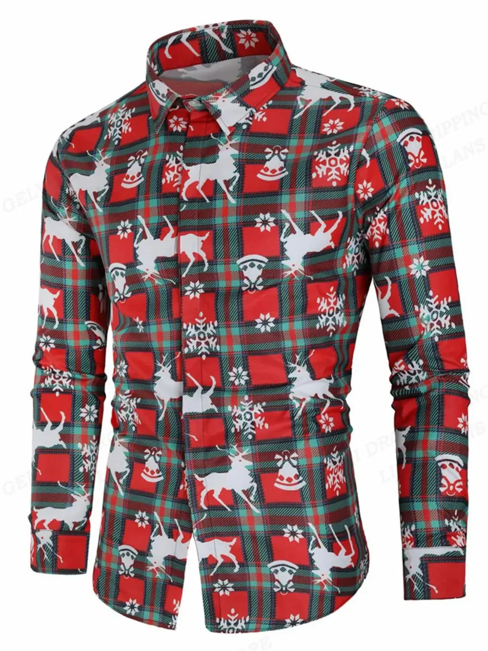 Christmas series shirt long sleeved high-end men's shirt daily street 3D printing hot selling fashion Christmas new style red
Christmas series shirt long sleeved high-end men's shirt daily street 3D printing hot selling fashion Christmas new style red