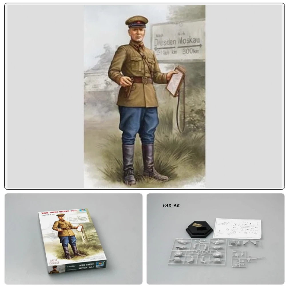 Trumpeter 00703 1/16 Scale Soviet Officer VOL 1 Soldier Miniature Figure Handcraft Plastic Assembly Building Model Kit
Trumpeter 00703 1/16 Scale Soviet Officer VOL 1 Soldier Miniature Figure Handcraft Plastic Assembly Building Model Kit