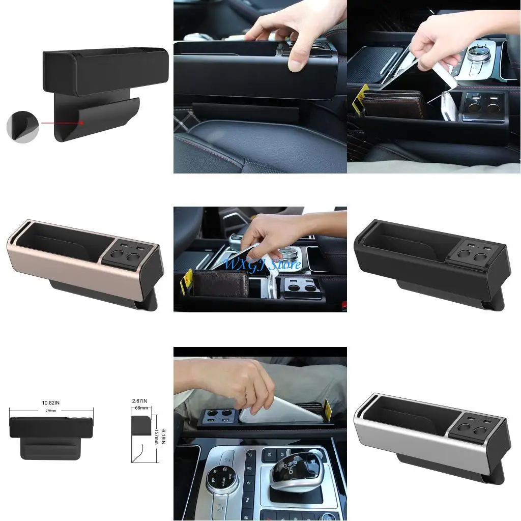 37JE Multi-functional Car for Seat Gaps Filler Dual USB Charging for Card Sunglasses
37JE Multi-functional Car for Seat Gaps Filler Dual USB Charging for Card Sunglasses