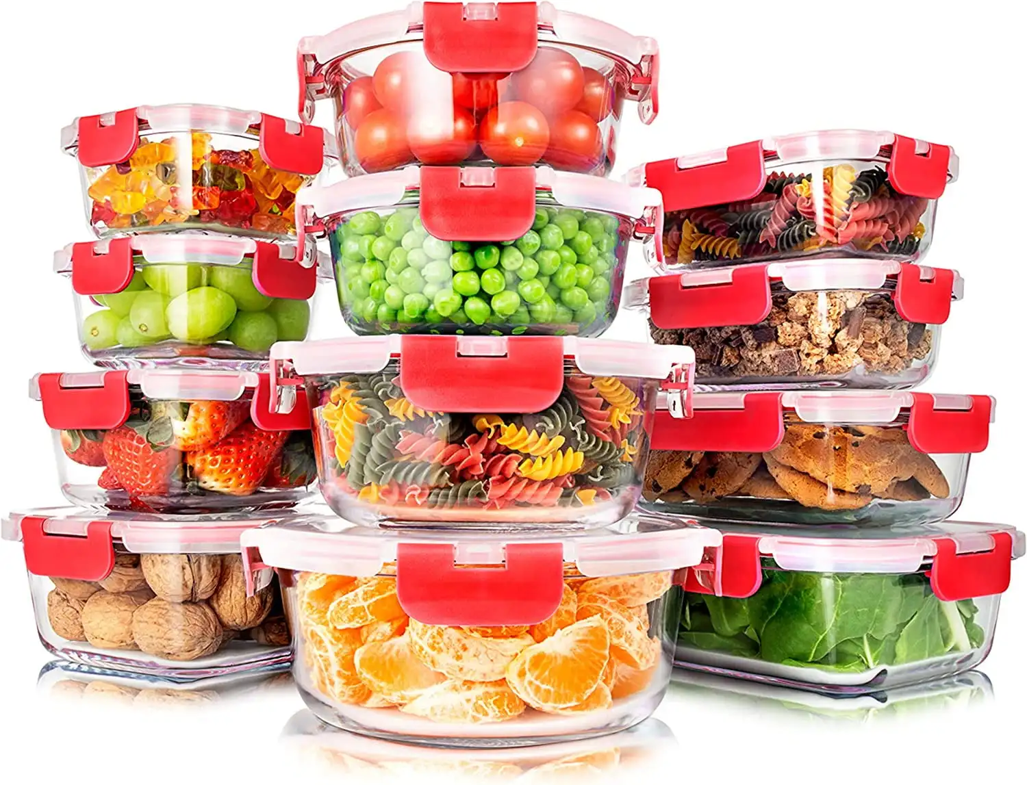 24-Piece Food Glass Storage Containers Superior Glass Food Storage Set, Stackable Design
24-Piece Food Glass Storage Containers Superior Glass Food Storage Set, Stackable Design